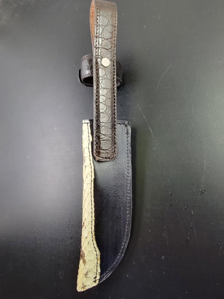 Buck Knives 119 Sheath Right Pull with Authentic Ball PYTHON Skin custom made