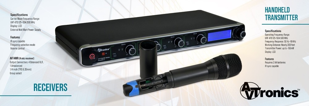 AVTronics Professional 200 Channel UHF Wireless Microphone System