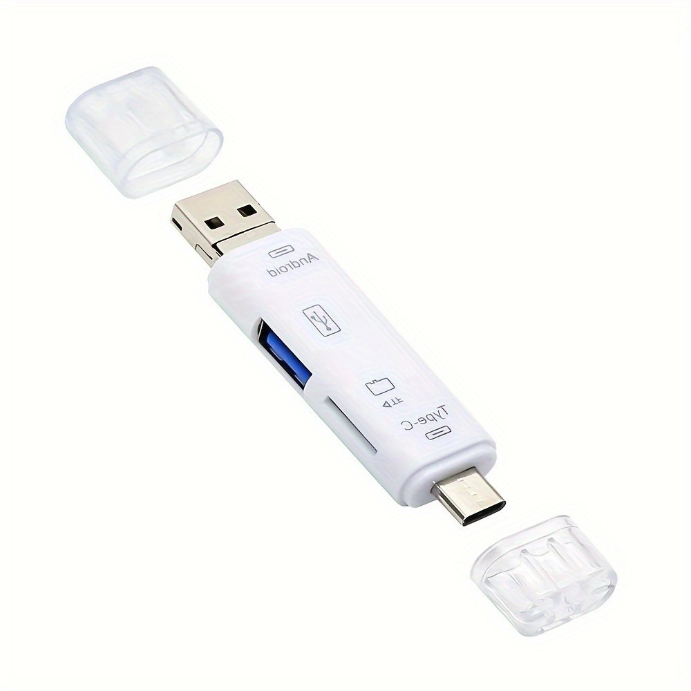 5-In-1 USB Type C/Micro USB/TF/SD Memory Card Reader OTG Adapter