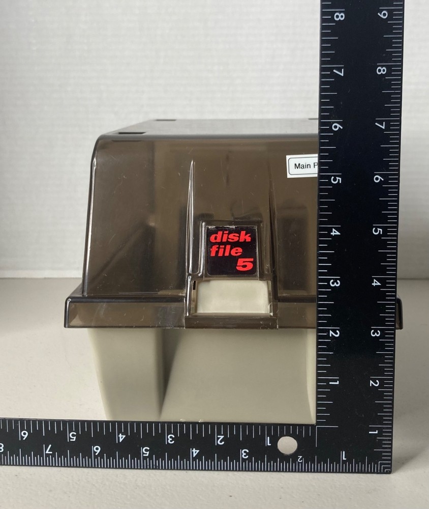 Vintage 5.25" Floppy Disk Storage Case Flip-Up Disk File 5 & Removable Divider A
