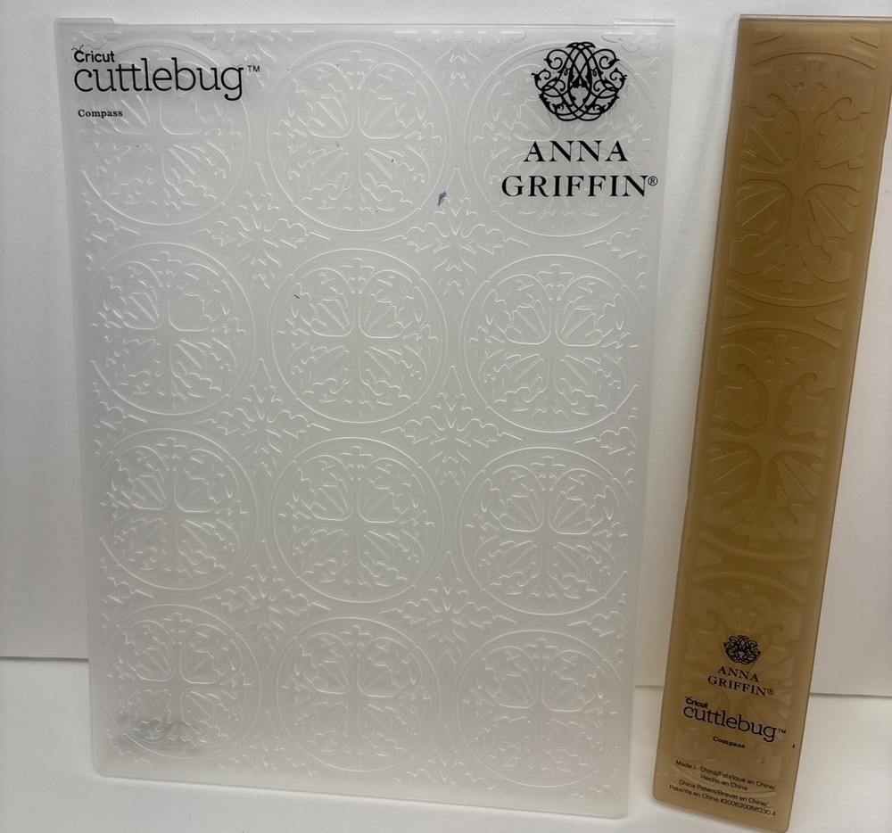 Cricut Cuttlebug Anna Griffin Compass Embossing Folder & Border Set Craft Suppli