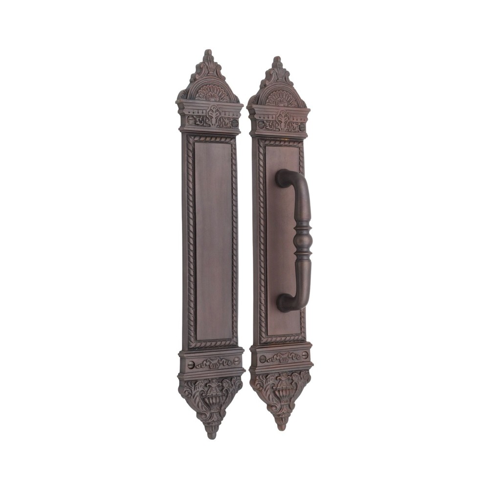 Solid Brass Push and Pull Door Handle Set - The Fan - Oil Rubbed Bronze