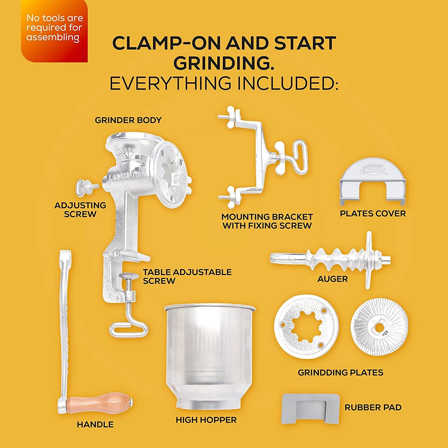 ❤ GENUINE Corona® Manual Hand Mill Grinder for Grains, Corn, & Beans