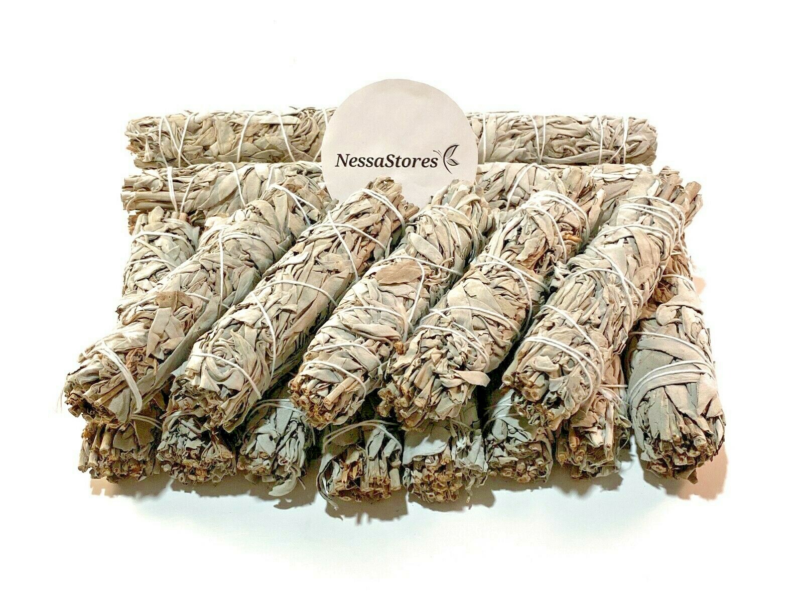 NessaStores- White Sage Smudge Incense 5" Bundle (6 pcs) #JC-137