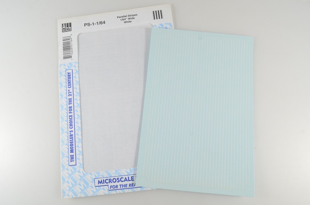 Microscale Parallel Stripes 1/64" Wide White Decal - PS-1-1/64