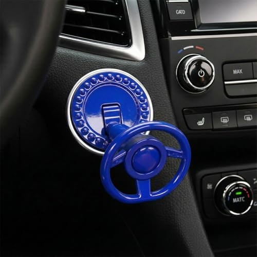 Car Joystick Push Start Button Cover, Cool Metal Auto Engine Start Stop Blue