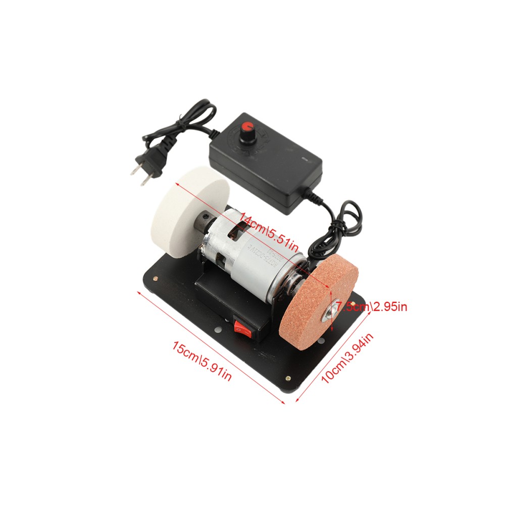 96W Electric Benchtop Grind Sander 12V-24V Variable Speed Table Grinding Machine