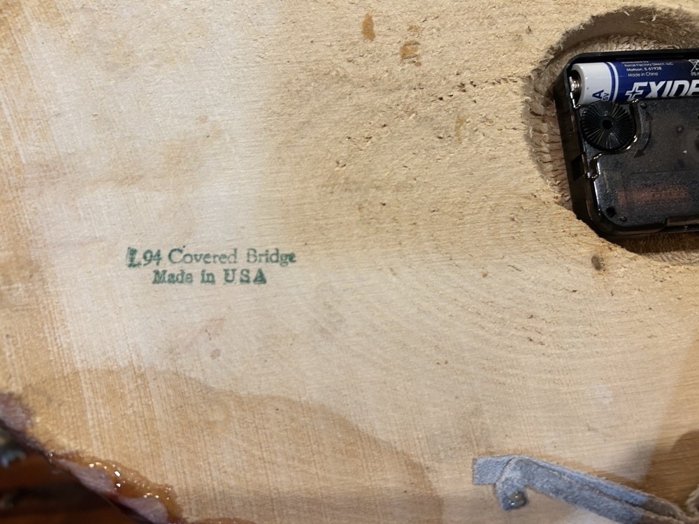 1980’s Live Edge Covered Bridge Wall Clock Works
