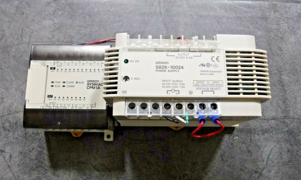 Omron S82K-10024 Power Supply + SYSMAC CPM1A Micro Programmable Logic Controller