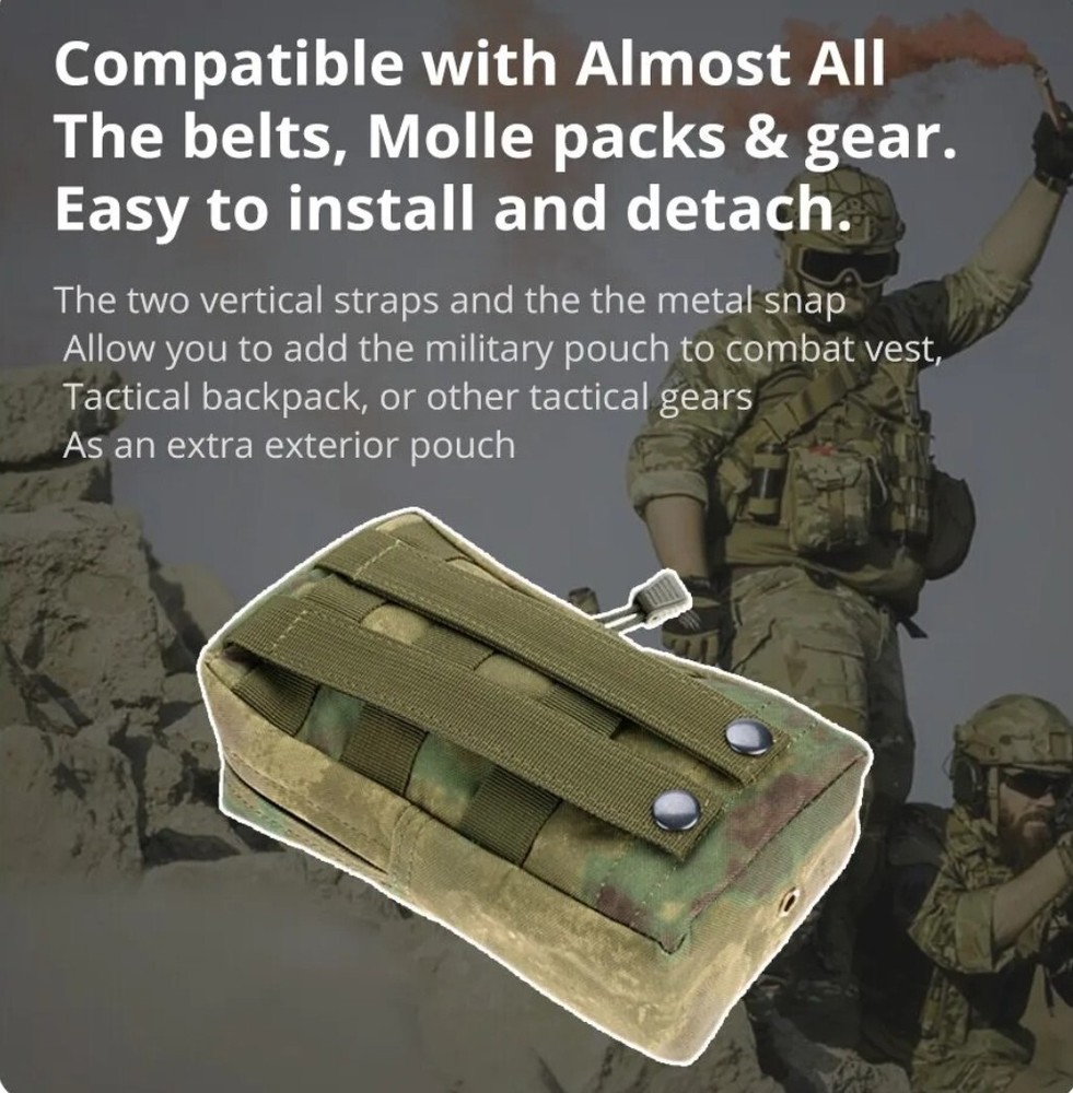 ATACS FG CAMO TACTICAL MOLLE POUCH, EDC MULTI-PURPOSE BAG, ADMIN PACK, IFAK PACK