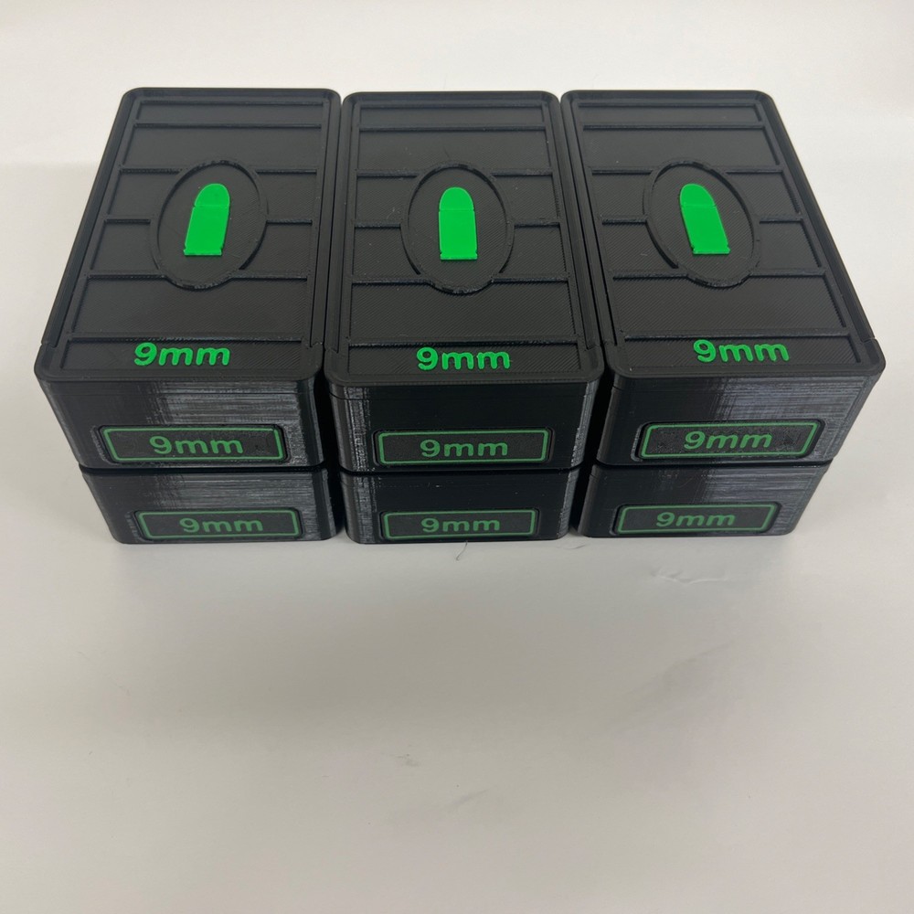Stackable 9mm Ammo Box 50rd Capacity (6Pack)