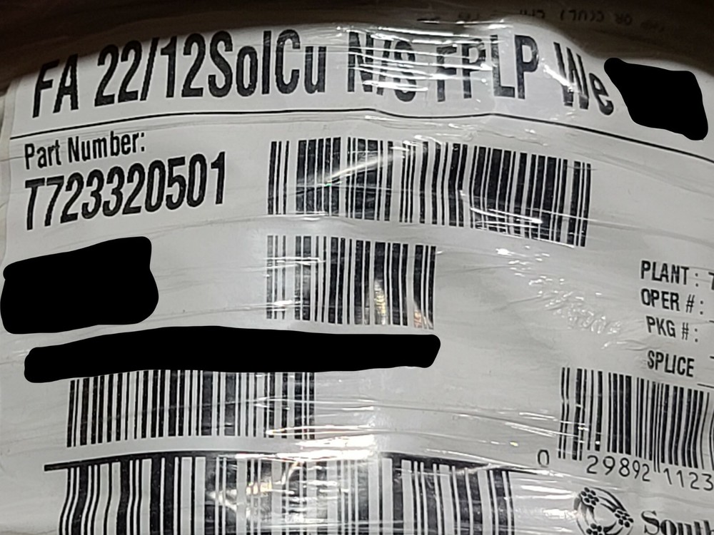 Southwire 22/12C Solid Communications/Fire Alarm Cable FPLP Plenum White /50ft