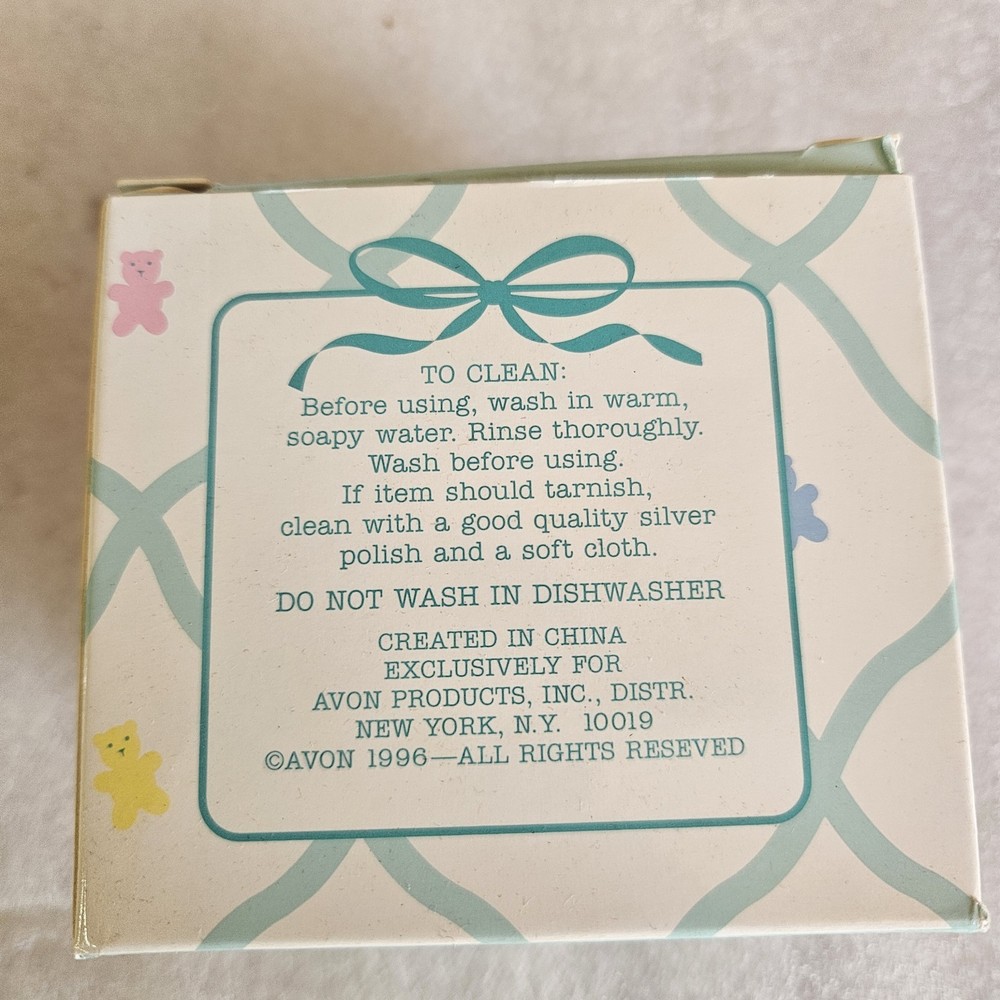 AVON Baby's First Heirloom Collection Cup, Spoon & Bear Bank Silverplated