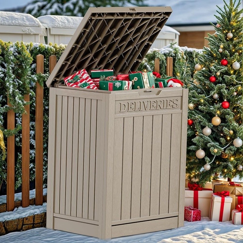 Lockable Outdoor Parcel Delivery Box Durable Weatherproof Resin Storage Solution