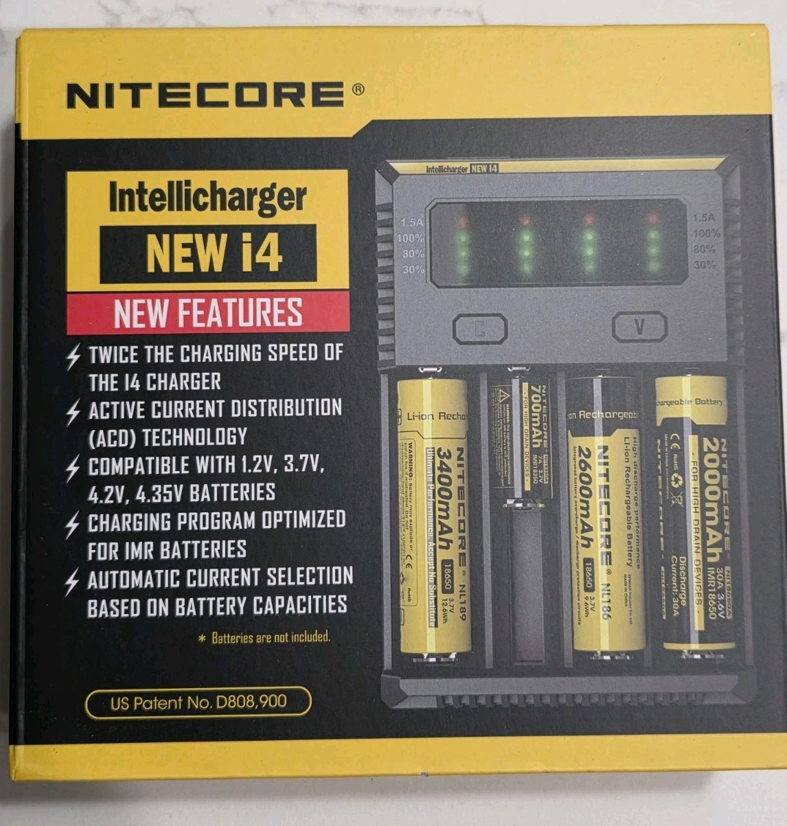 NiteCore i4 Intellicharger 2016 Battery Charger for RCR123A 14500 26650, etc