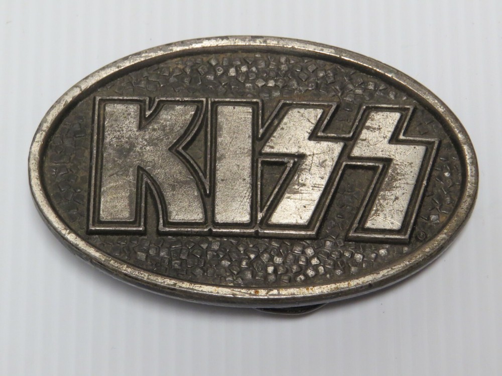 KISS LOGO METAL BELT BUCKLE AUCOIN 1977