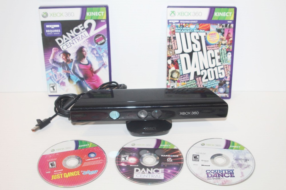 Microsoft 1414 Xbox 360 Kinect Sensor Bundle + 5 Games Just Dance Central Disney