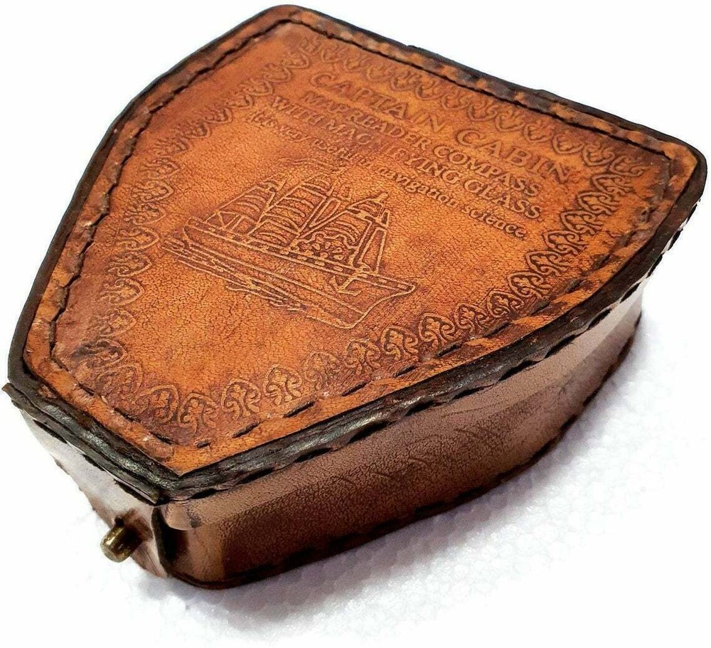 Antique Nautical Brass Map Reader Navigation Compass 3 Spencer Compass With Case