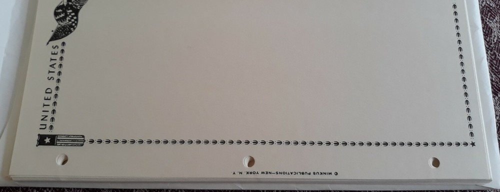 Minkus US Commemorative Issues, 20 Blank Pages for 3-ring Binders, AS SHOWN