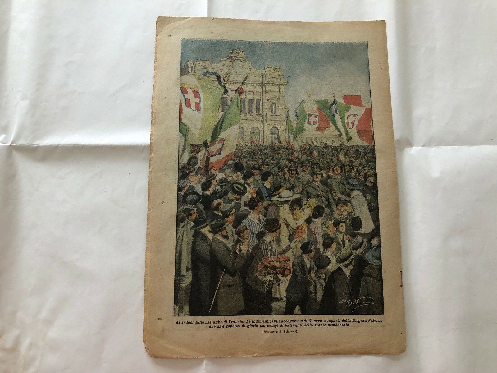 WW1 LA DOMENICA DEL CORRIERE N.10 1919 RENO PONTE GUGLIELMO BRIGADE SALERNO