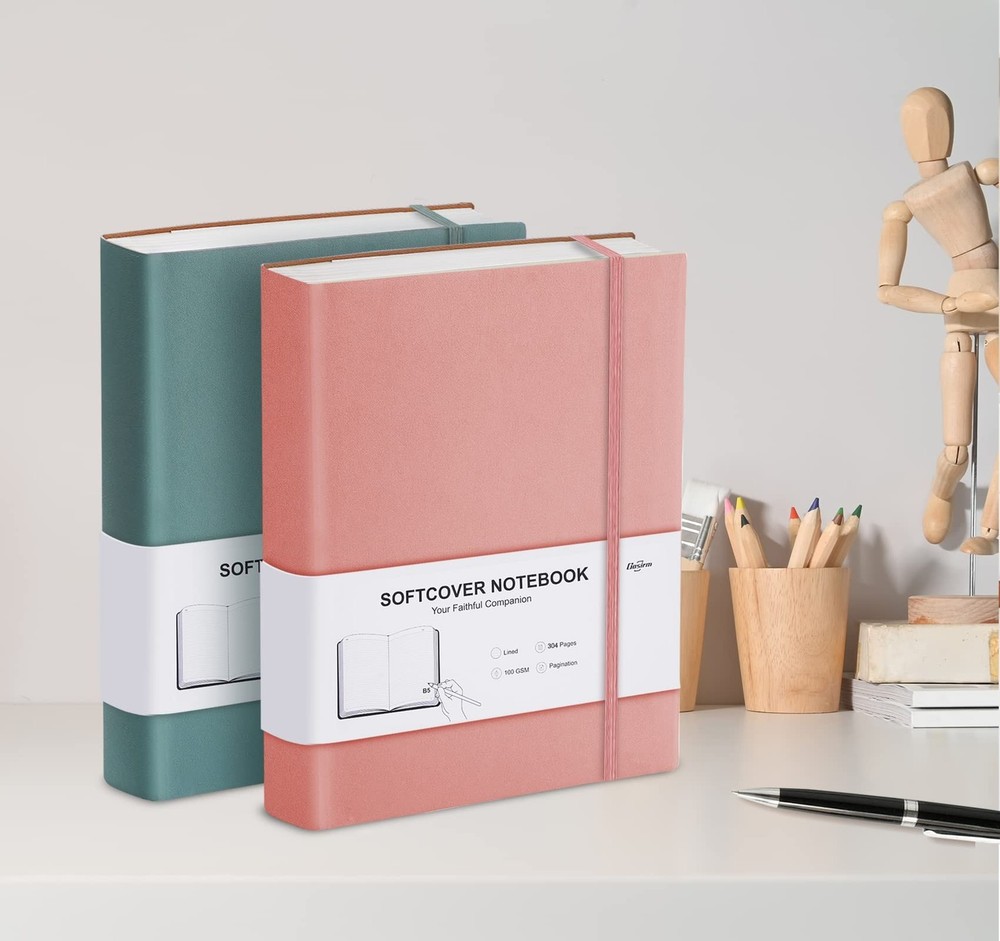 Gosirm Lined Notebook Journal Softcover, B5 Leather Notebook with Lined Paper...