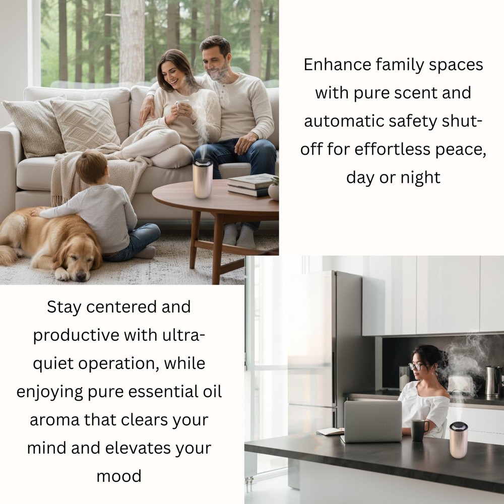 Waterless Essential Oil Diffuser – Portable Cordless Aromatherapy Diffuser