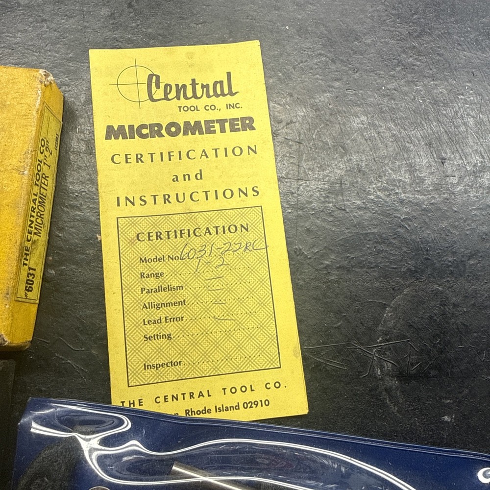 Central Tool Co. #22RL 1”-2” Micrometer Spindle Lock & Friction Stop