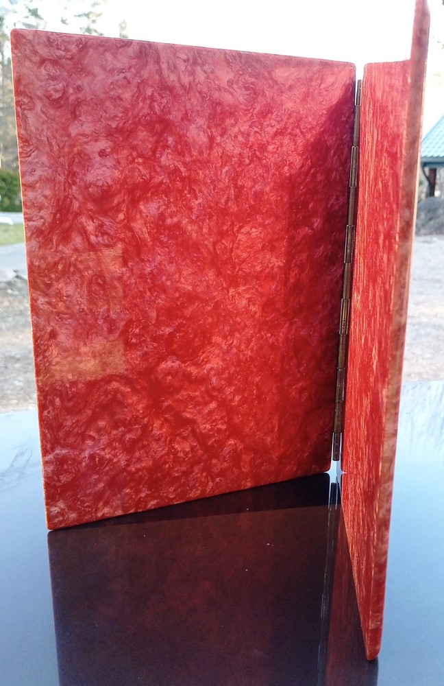 Bakelite Catalin Cherry Resin Folder Vintage Art Deco Red Document Holder