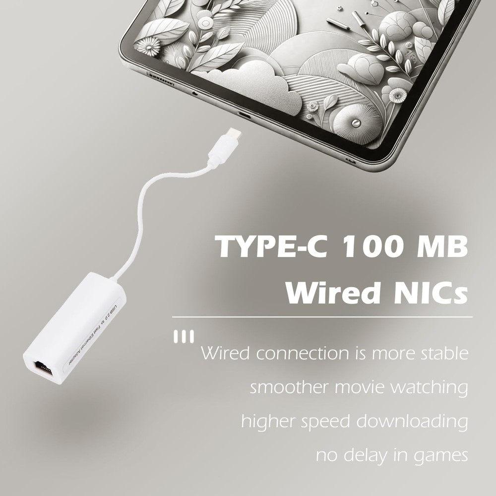 USB-C to Ethernet Adapter, High-Speed Network for Type-C Devices, Compatible ...