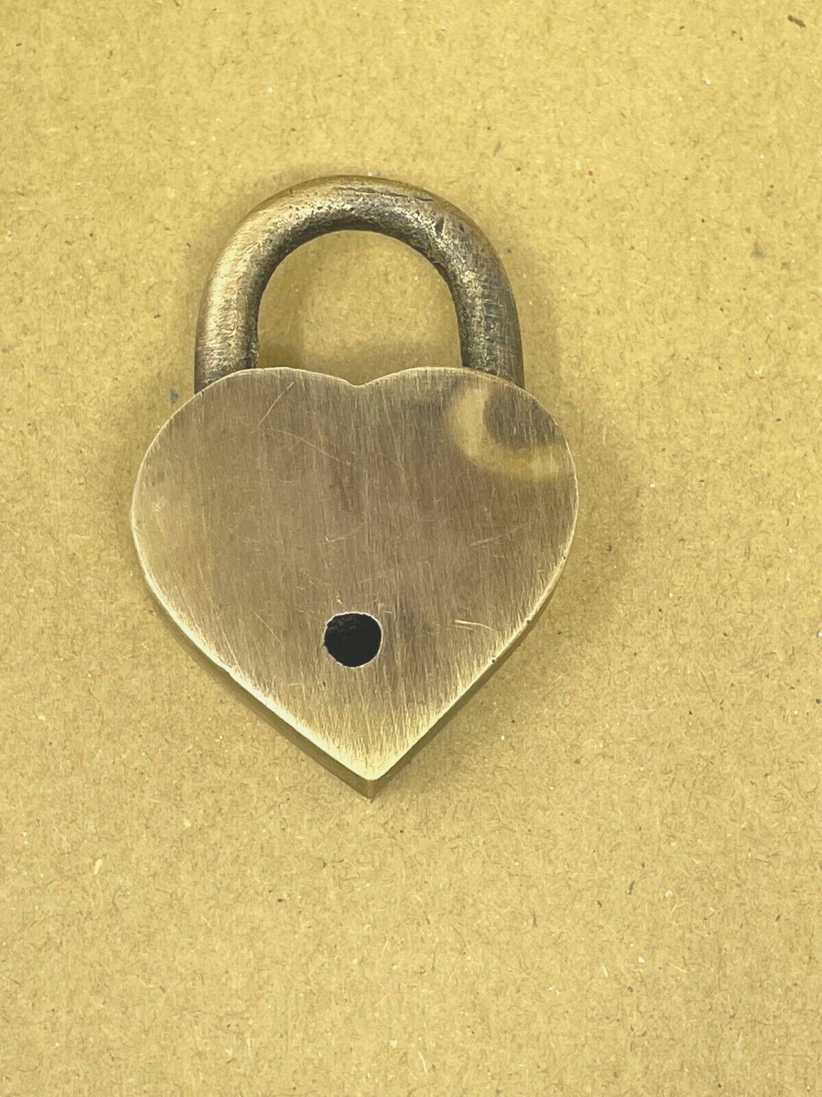 Padlock Small Victorian Heart Shaped Brass Lock, Antique Finish with 2 Keys