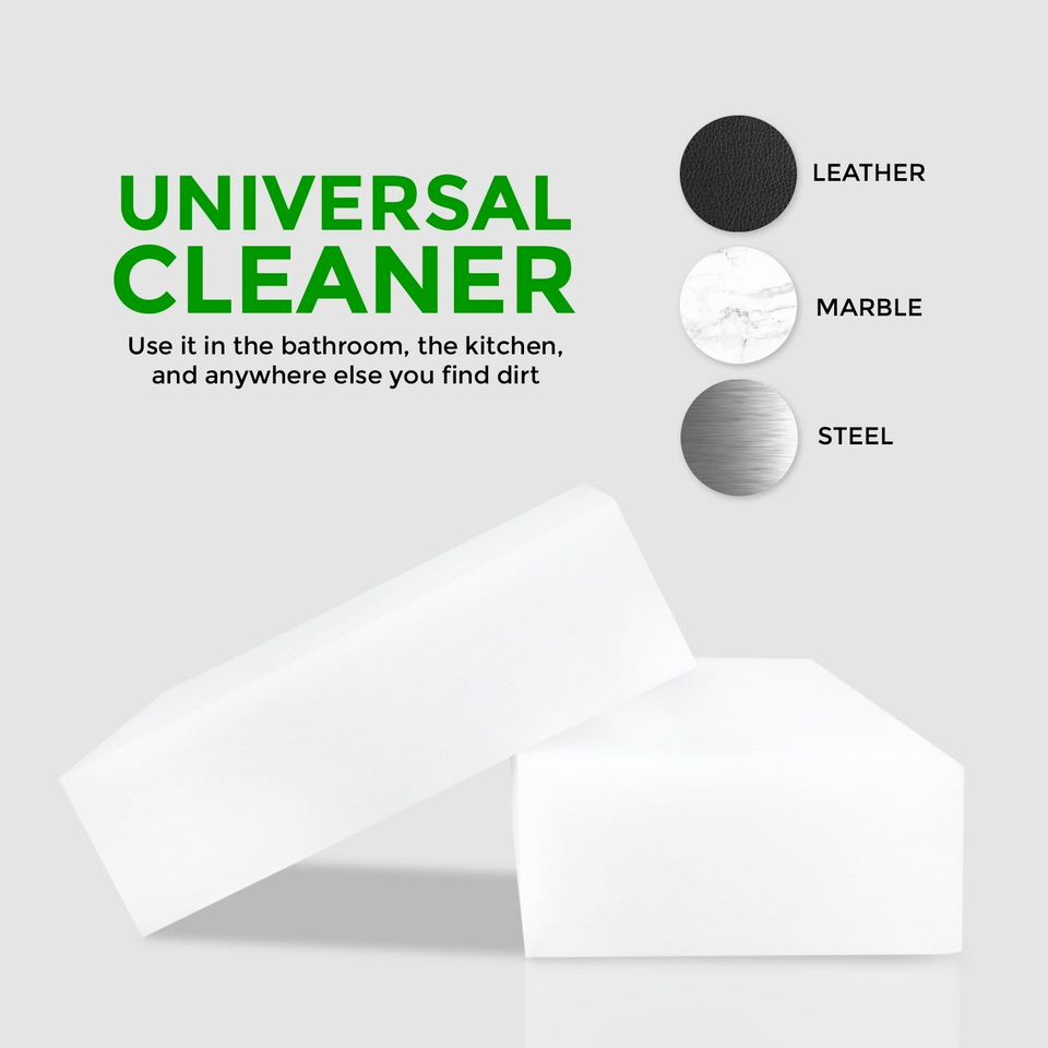 BULK PACK 100 PCS Sponge Eraser Melamine Cleaning Foam 3/4" Thick Kitchen Bath