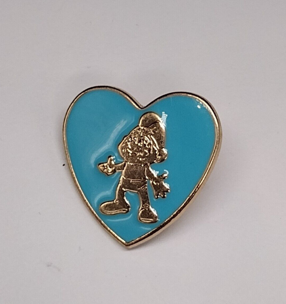 Smurf Character Blue Heart Lapel Pin