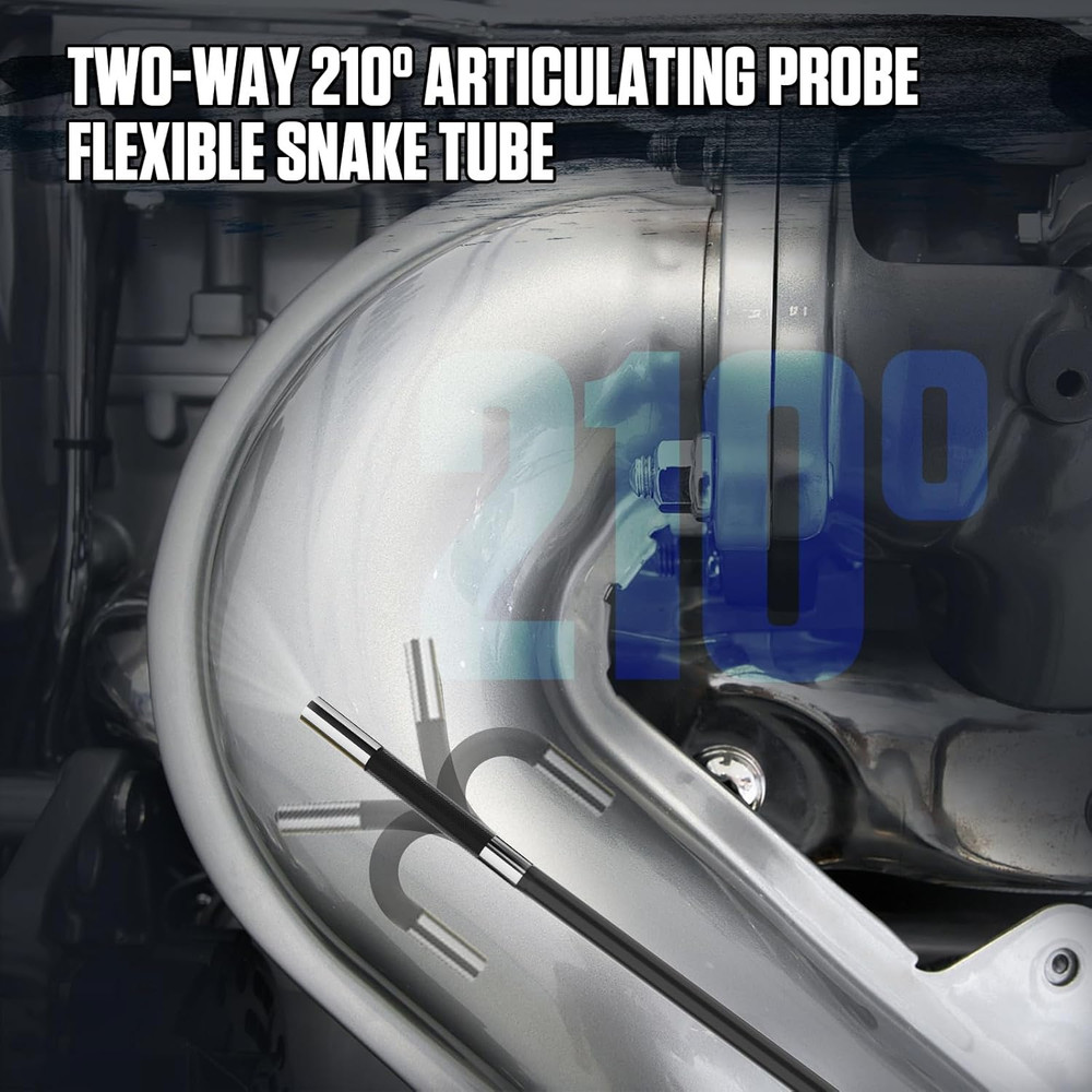 Two-Way 210° Endoscope Camera with Light, 0.21Inch Borescope Inspection Camera,