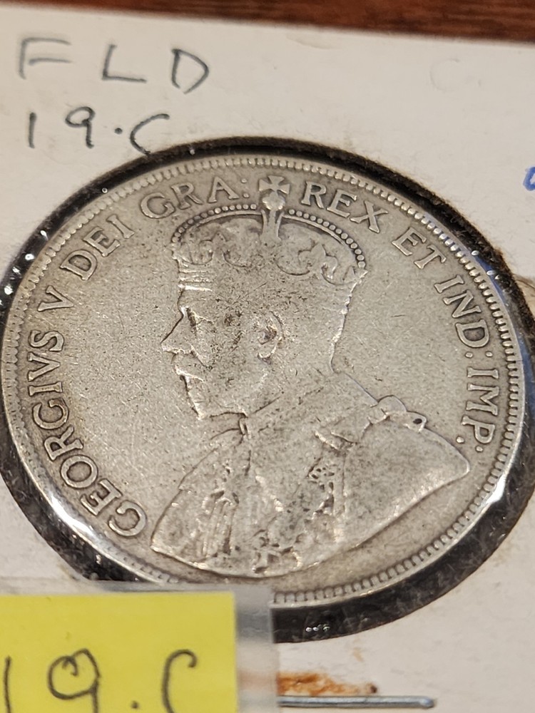 1919C Newfoundland 50 Cents Silver Coin