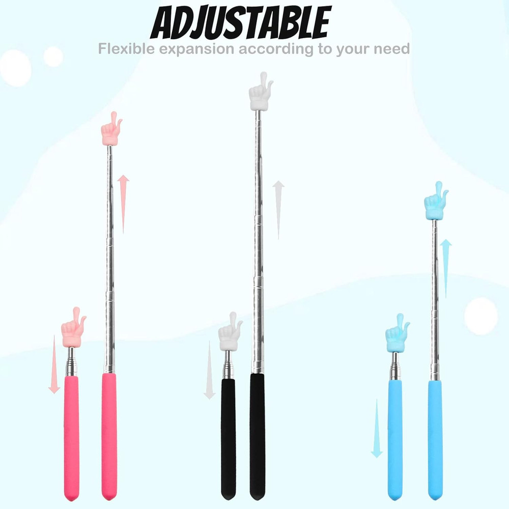 3 Pcs Telescopic Teachers Pointer, Extendable Hand Pointer Finger Pointer Stick,