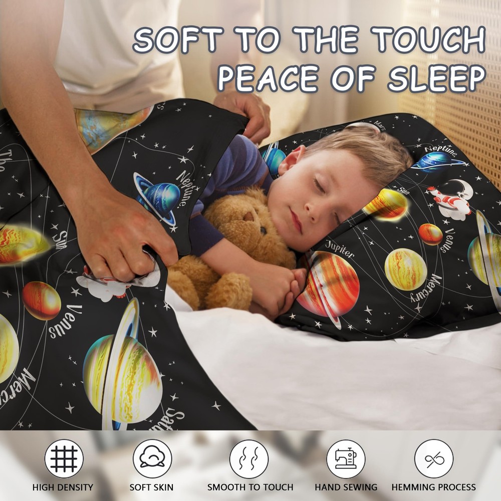 Kids Galaxy Comforter Bedding Sets for Child Outer Space Astronaut Bedding Se...
