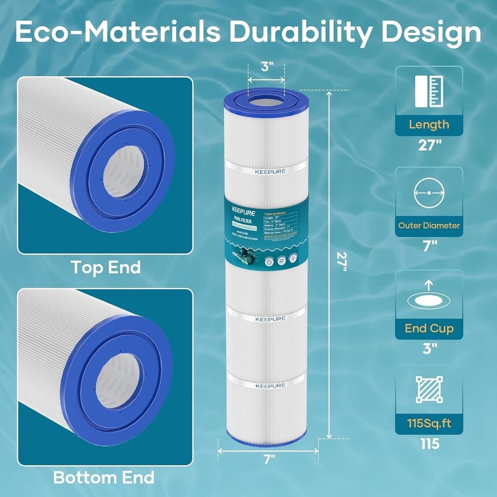 New Jandy CV460 Pool Filter Cartridges Compatible, 4 Pack