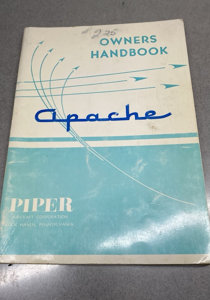 Vintage Apache Piper Airplane Owners Manual