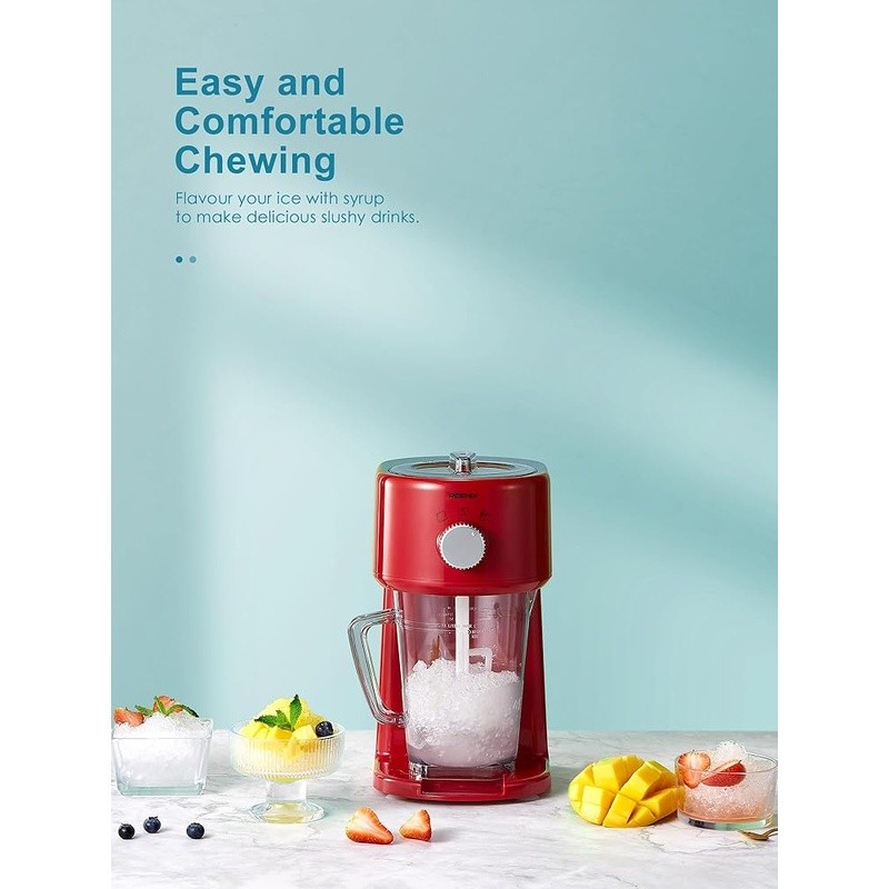 Electric Shaved Ice Machine Compact Snow Cone Maker Easy to Use Adjustable Size