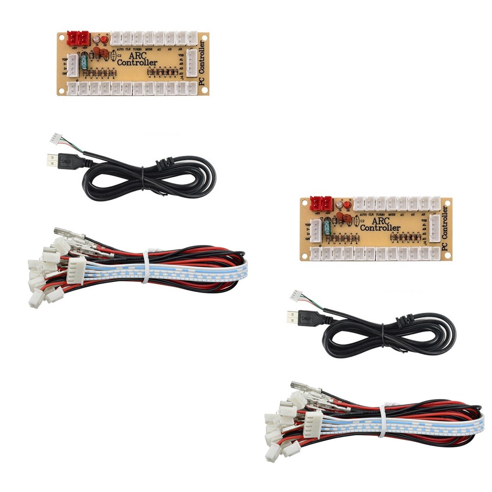 2 Sets Zero Delay USB Encoder For PC Arcade Joystick Buttons 5Pin Cables DIY US