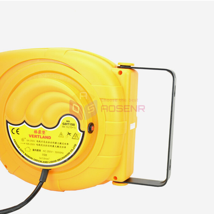 220V Automatic Telescopic Drum Cable Tray Electric Automatic Hose Reel 15M