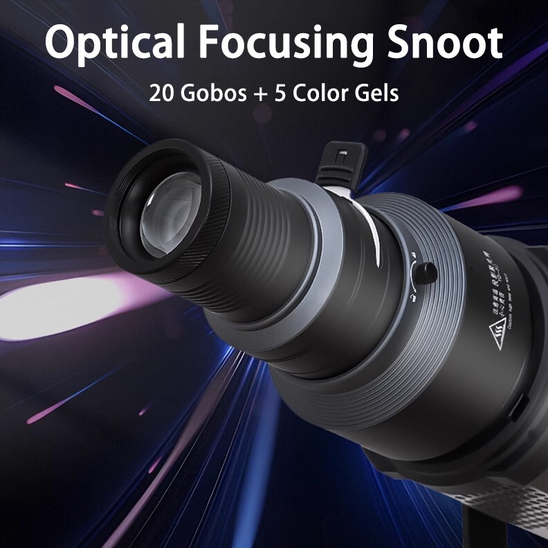 Conical Optical Snoot With Lens And 20 Gobos for LED Light Flash Strobe Light