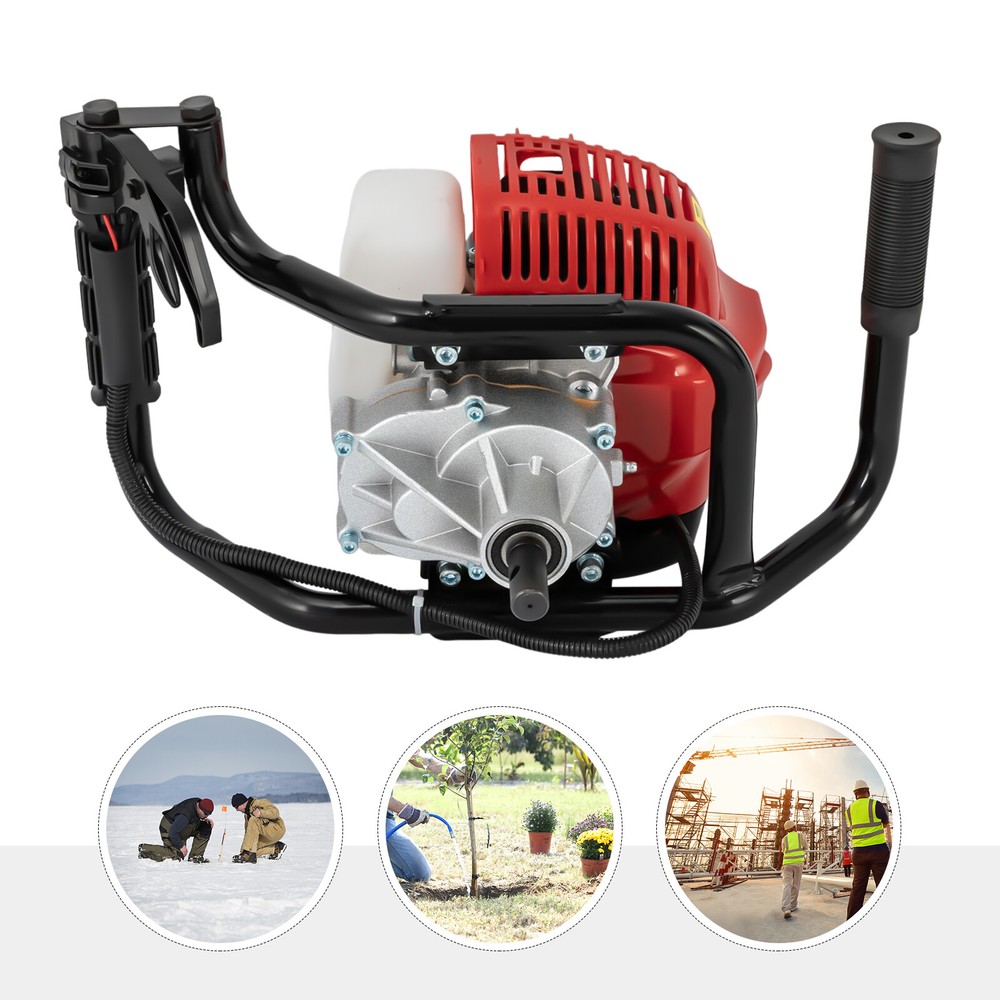 2-Stroke Post Hole Digger Engine, 52CC Gas Powered Earth Auger, NO Drill Bits