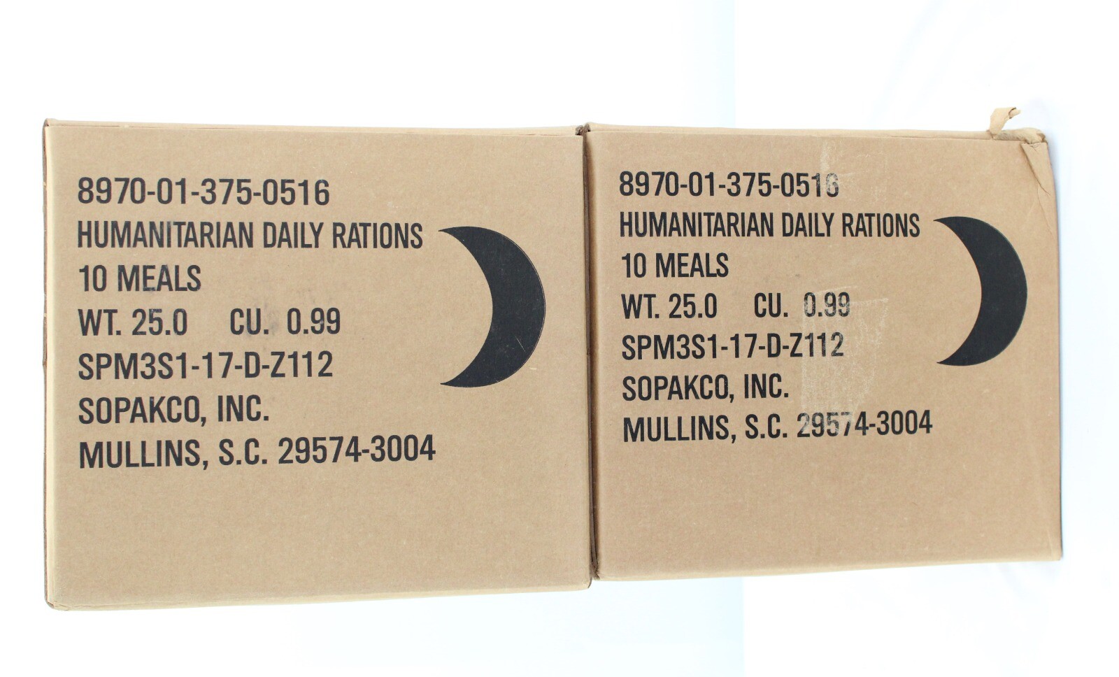 MRE Case - HUMANITARIAN DAILY RATION - RANDOM MENU - Date 10/2022