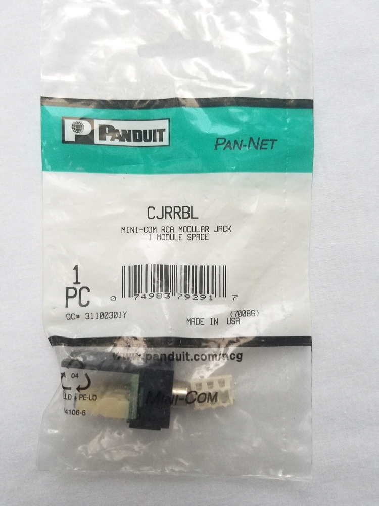 CJRRBL RCA Panduit Punchdown Mini-com Module Black With Red Insert