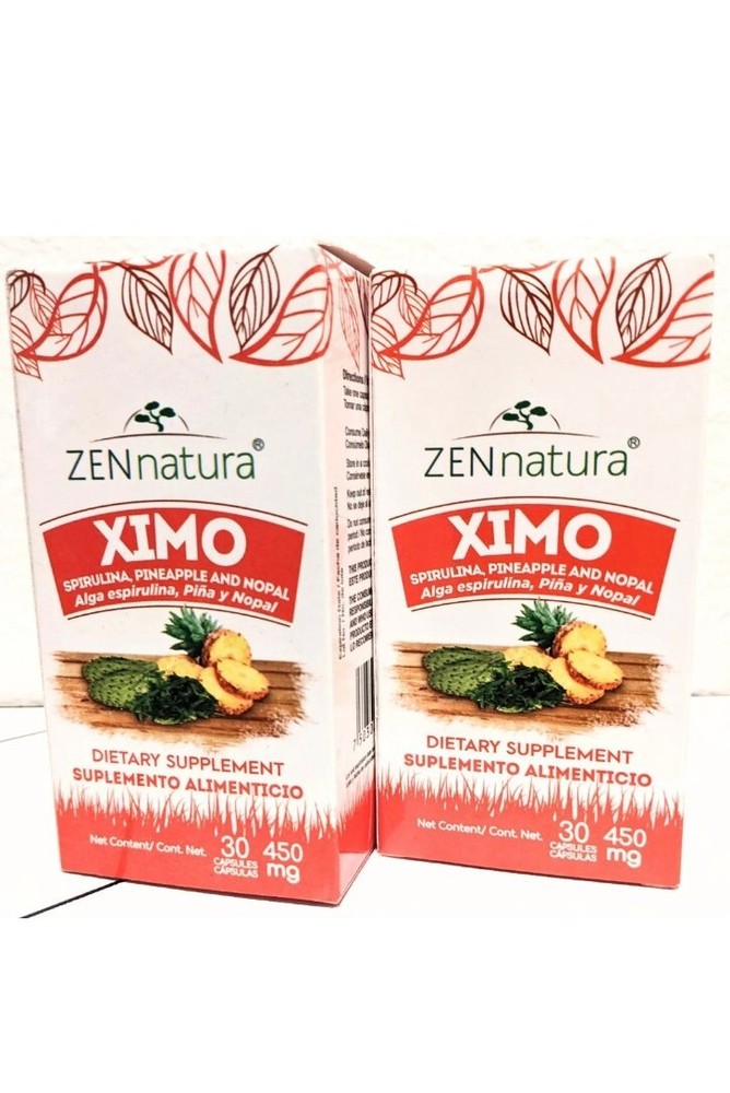 2 PACK! Ximo Spirulina, Pineapple and Nopal 30 Capsules