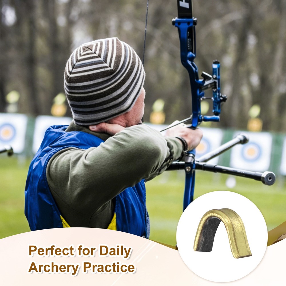 Bow String Nocking Points Set, 10 Pcs Black Brass Nocking Points and 1 Pliers