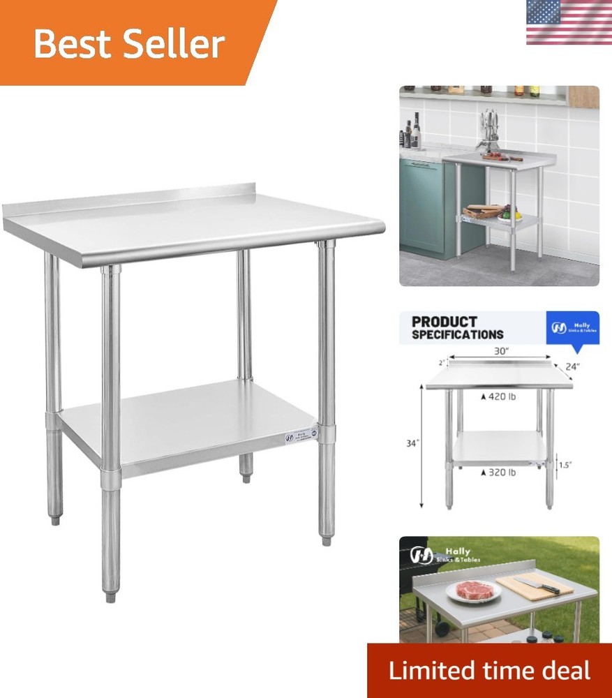 Durable Stainless Steel Table with Undershelf - Perfect for Restaurant Use