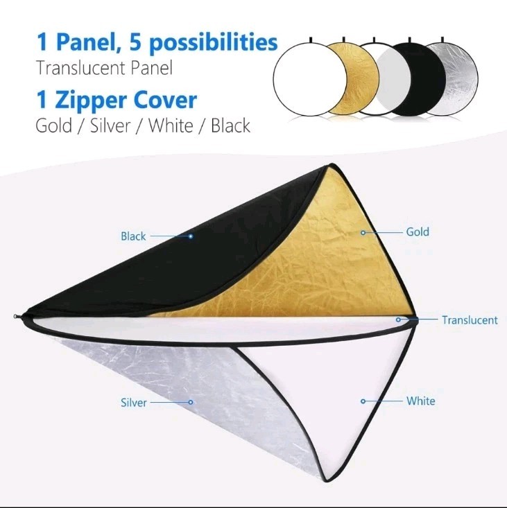 NEEWER 5-in-1 43''Collapsible Round Light Reflector