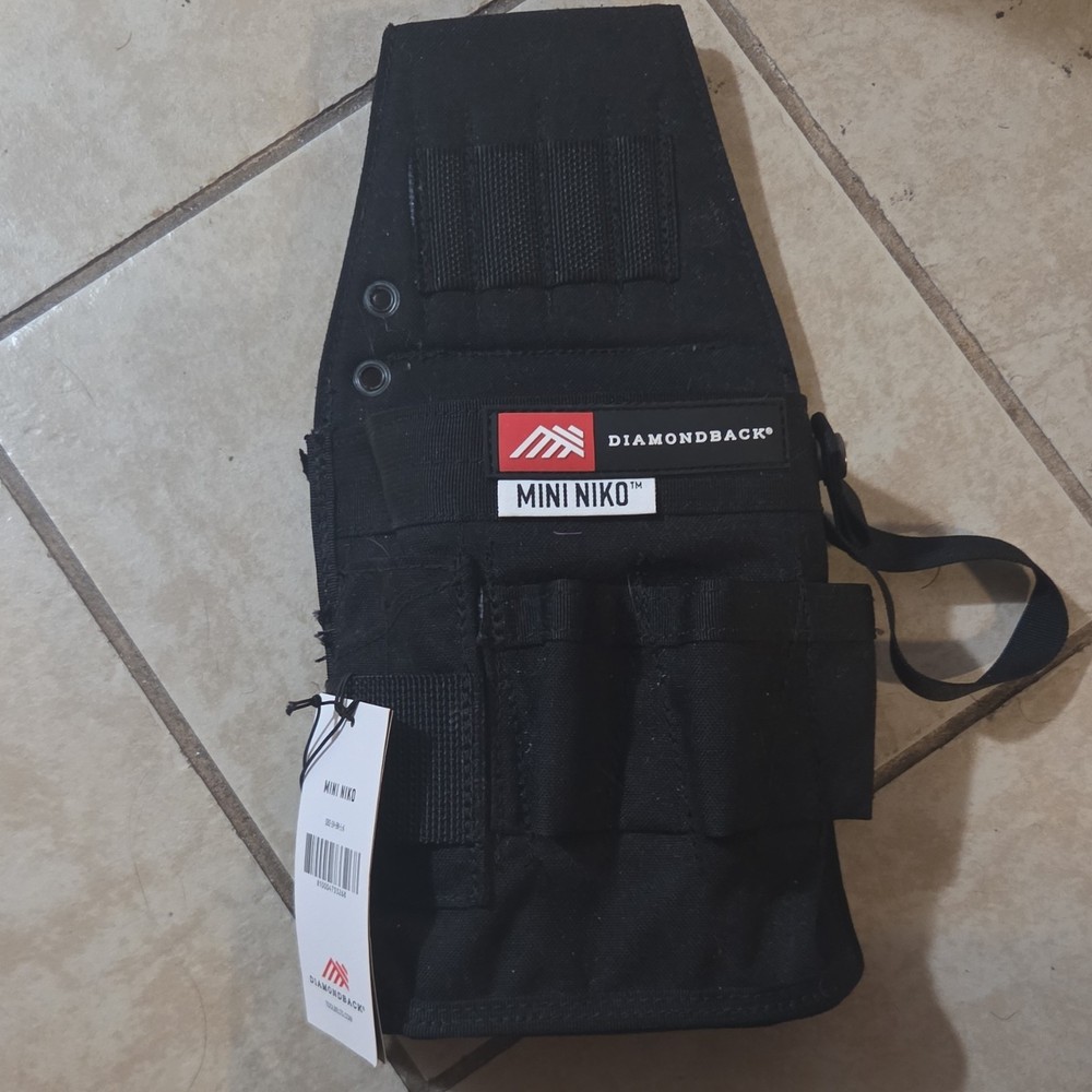 Diamondback Mini Niko Tool Pouch, Small Fabric Multiple Pockets Black